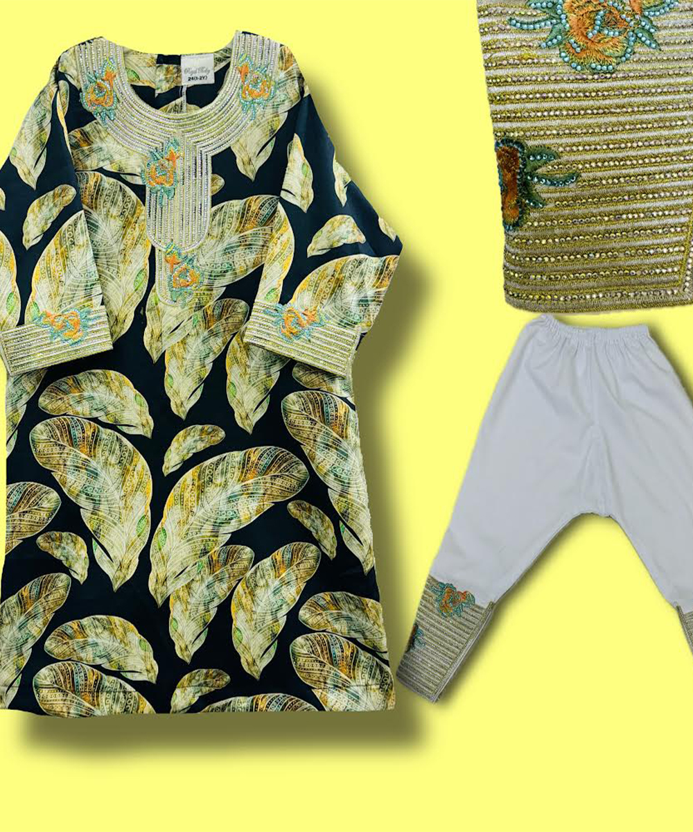 black sirwal jalabiya set